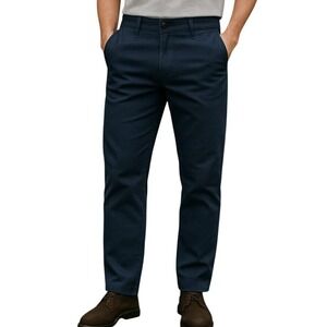 Joseph Abboud Navy Blue Cotton Chino Pants Classic Fit Casual Dress Trousers 38